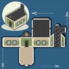 ocuklar iin hazr ev model maketi ablonu, paper craft model house